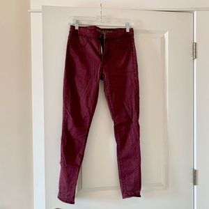 American Eagle Maroon Jean Leggings